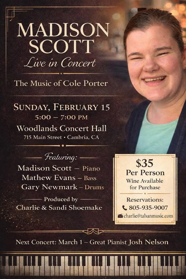 🎶 Live Music: Madison Scott — The Music of Cole Porter