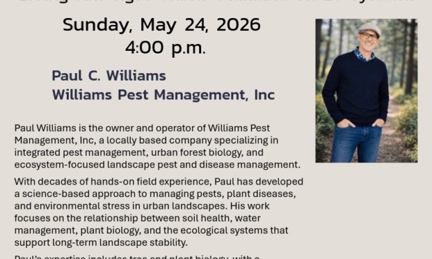 Greenspace Speaker Series: Living Amongst Giants, Mankind vs. Ecosystems, Paul C. Williams